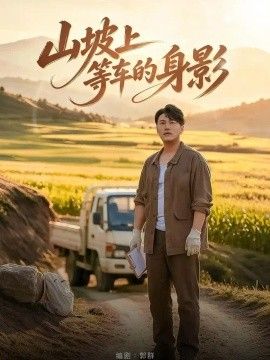 山坡上等车的身影
